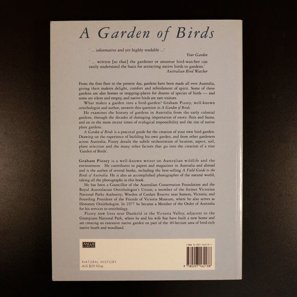 1991 A Garden Of Birds: Australian Gardens by G. Pizzey Reference Book Signed