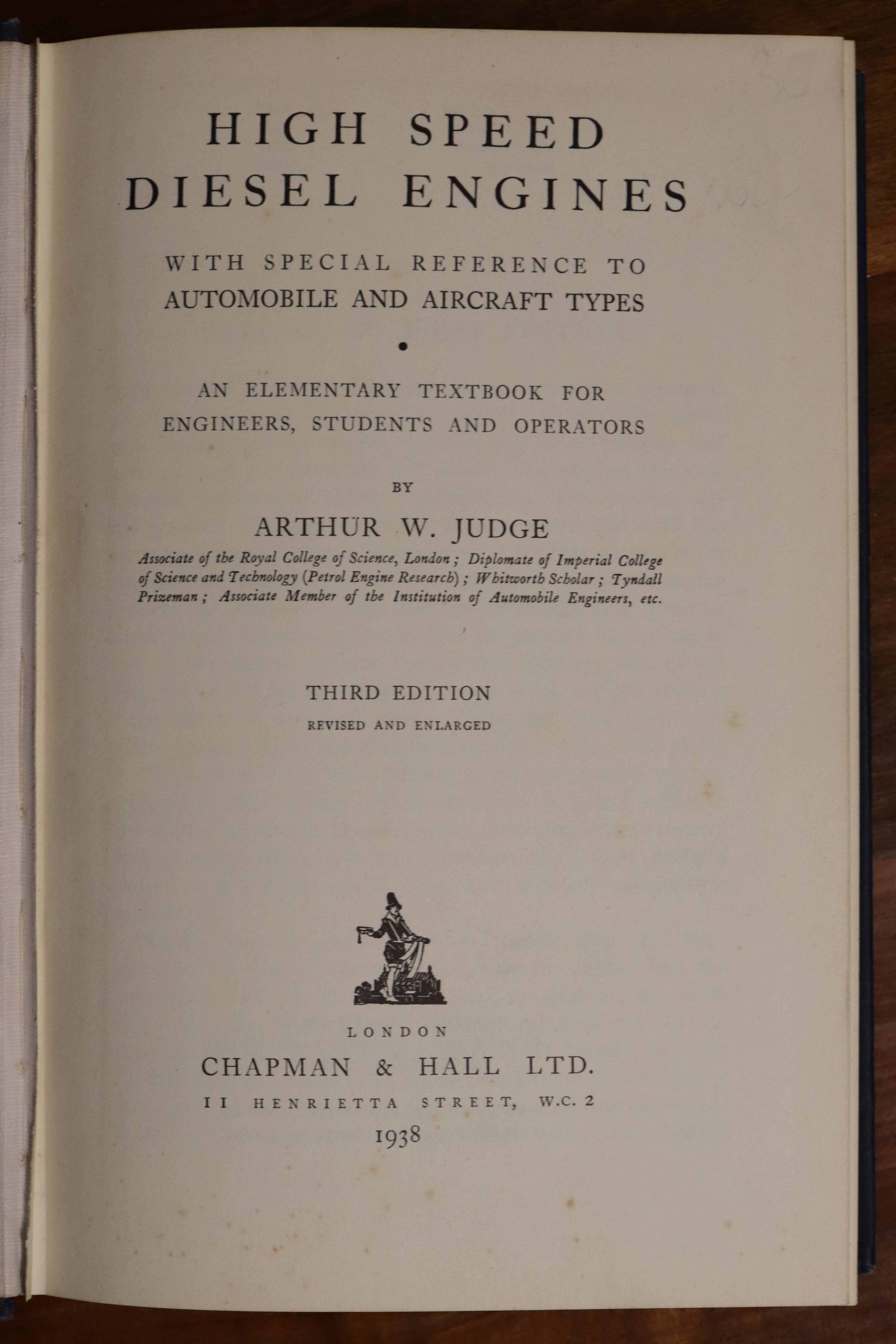 1938 High Speed Diesel Engines by AW Judge Antique Automotive Mechanics Book - 0