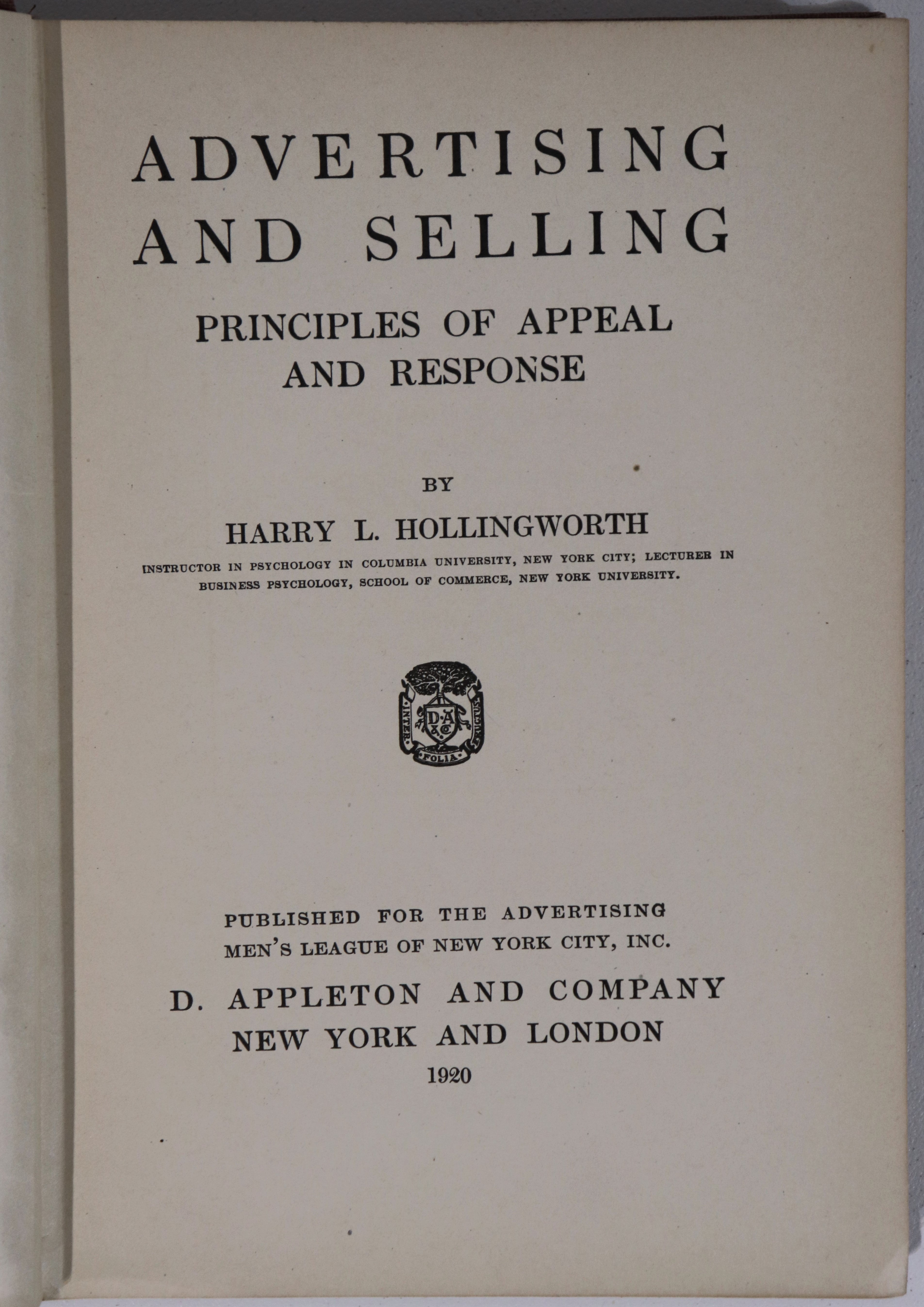 Advertising & Selling - 1920 - Antique Marketing Reference Book - 0