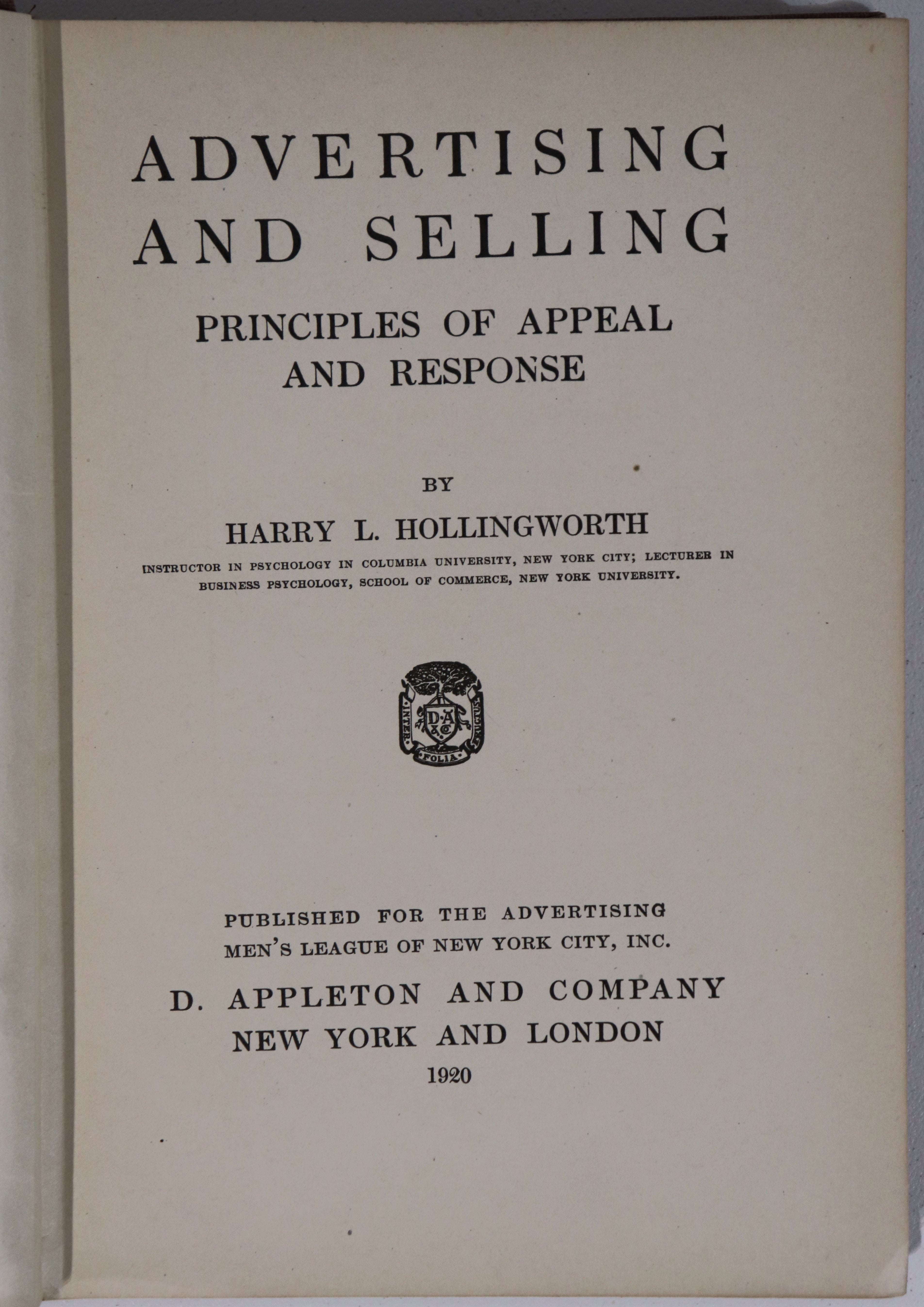 Advertising & Selling - 1920 - Antique Marketing Reference Book