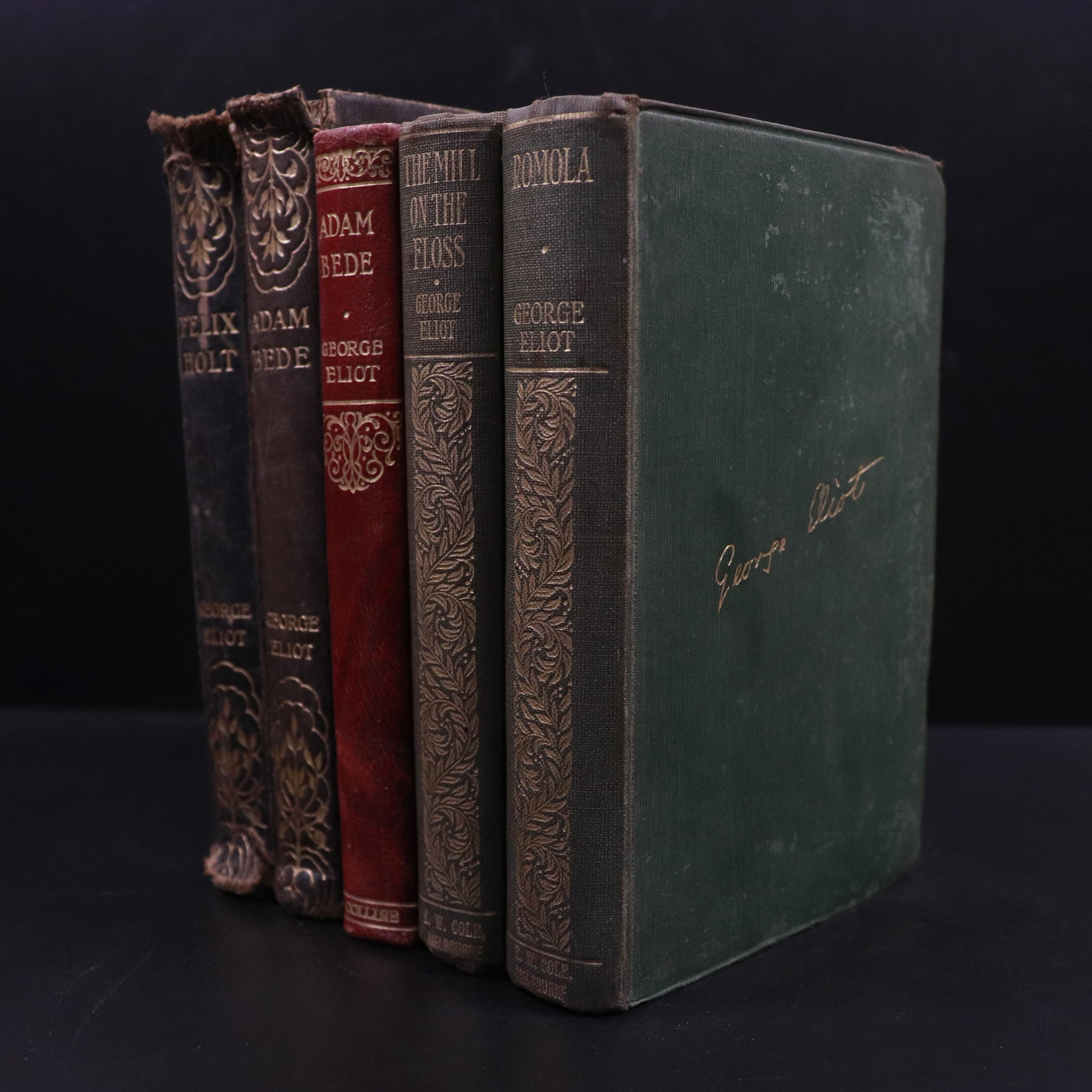 c1910 Collection Of 5 George Eliot Antique Classic Literature Fiction Books