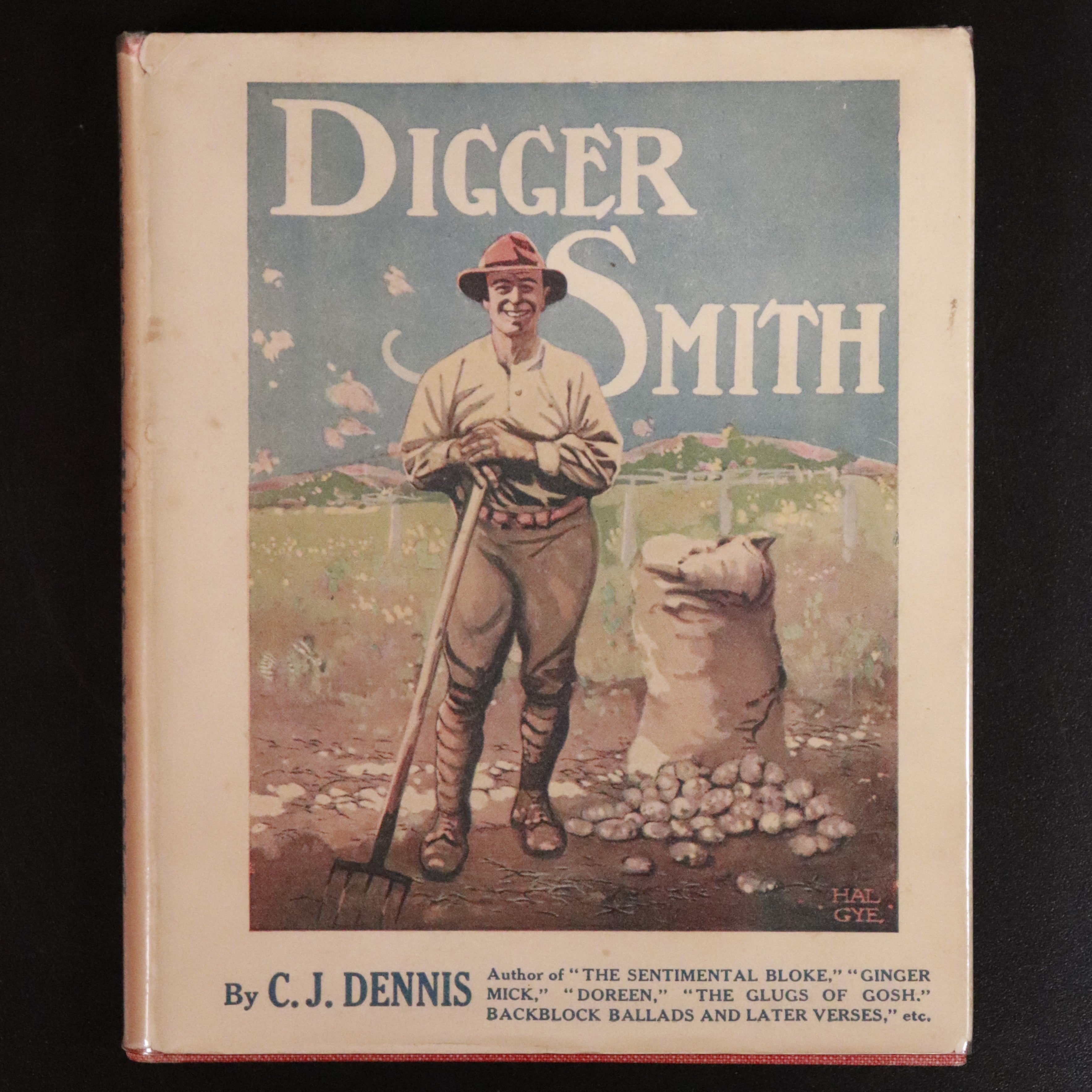 Digger Smith by CJ Dennis - 1918 - 1st Edition w/DJ Australian Literature Book