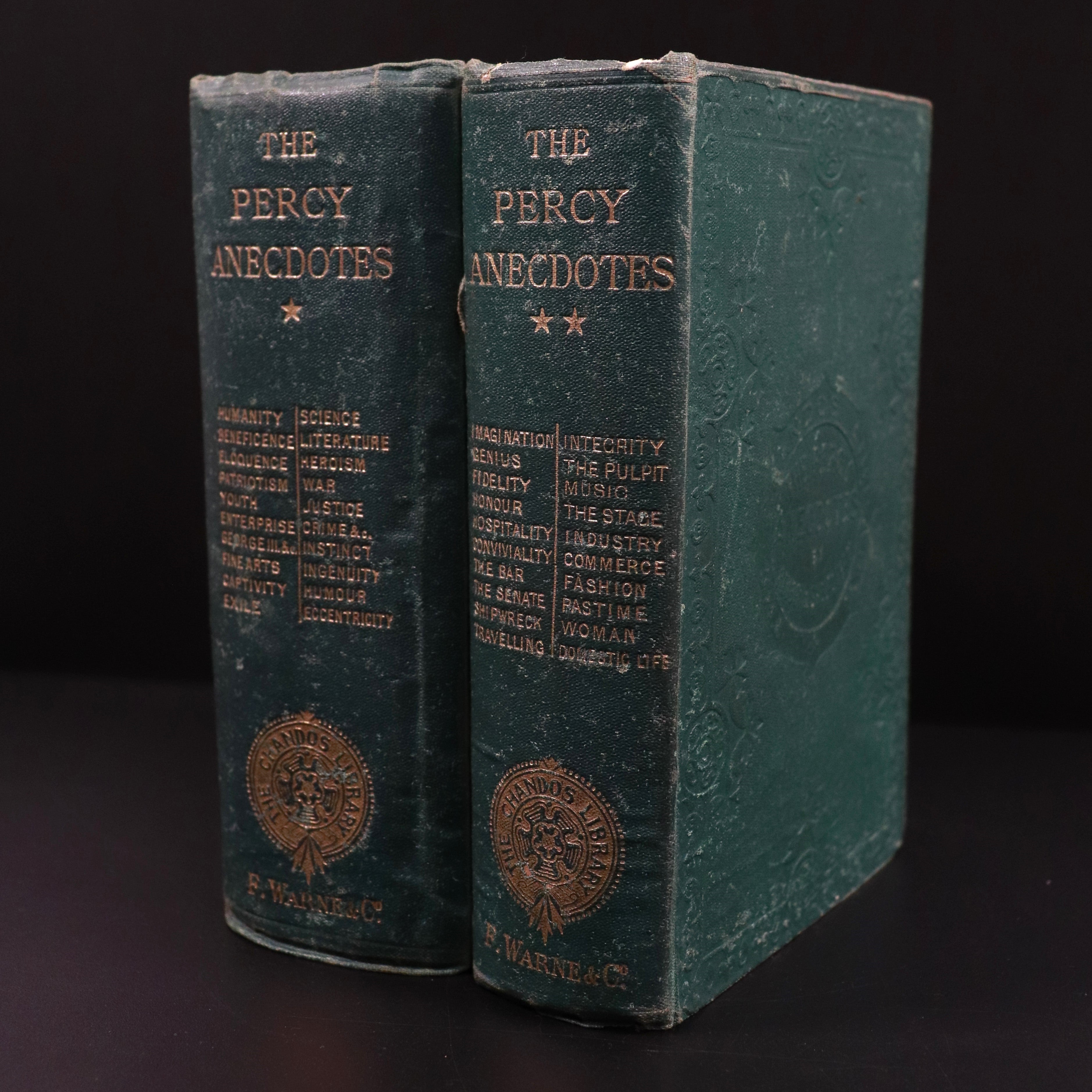 c1868 2vol The Percy Anecdotes by Reuben & Sholto Percy Antiquarian Book Set