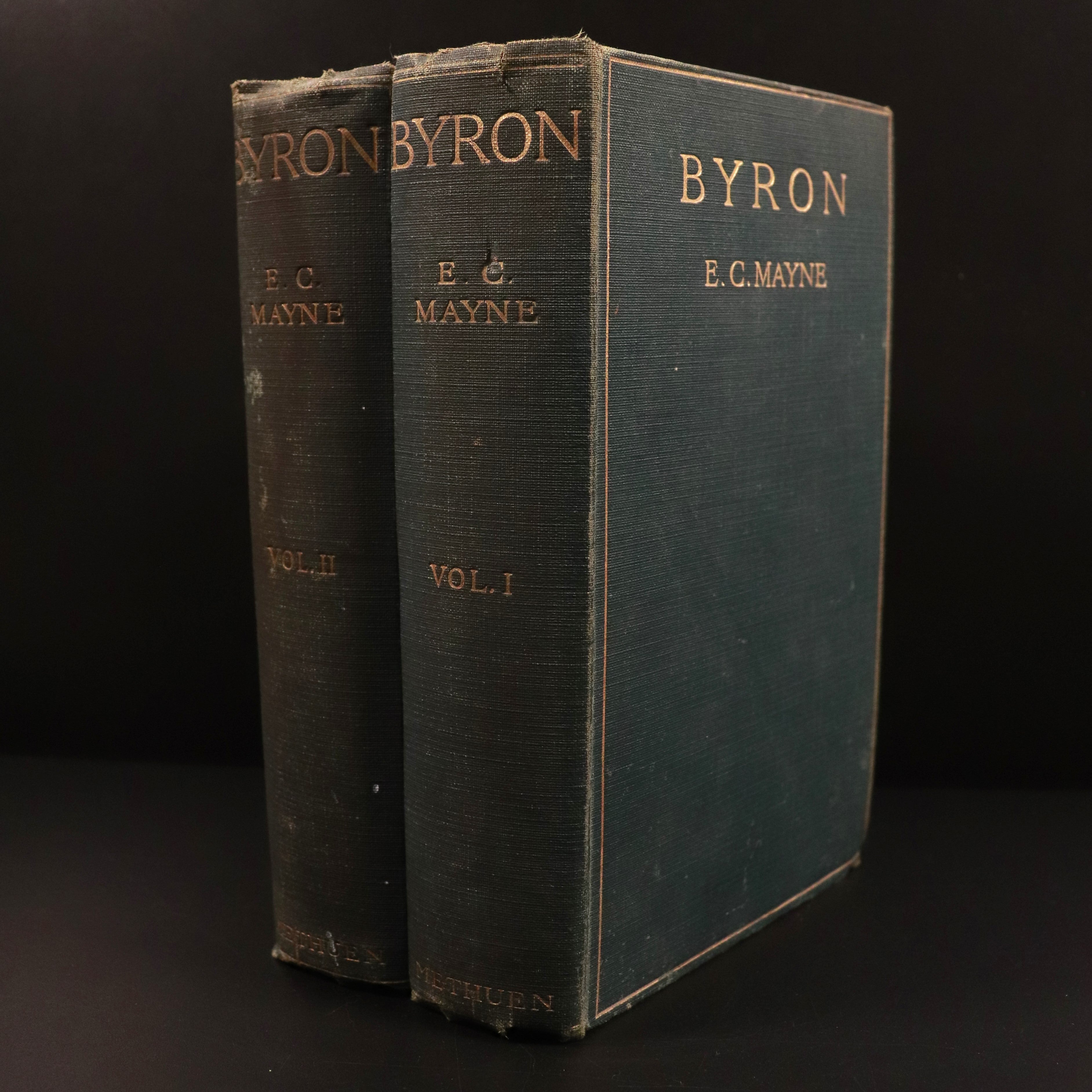 1912 2vol Byron by Ethel C. Mayne Antique British Literature Book Set Provenance