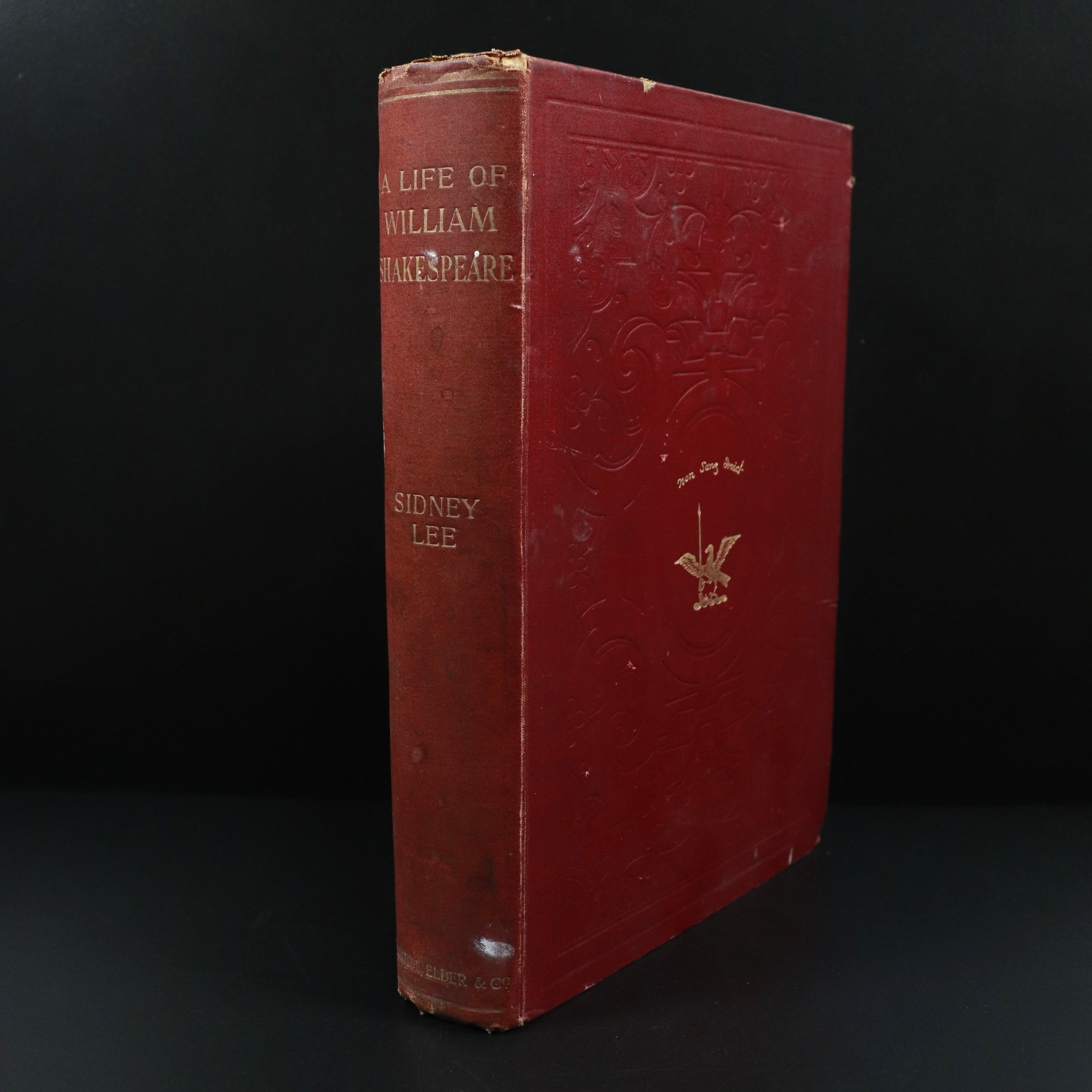 1908 Life Of William Shakespeare by Sidney Lee Antique Literature History Book