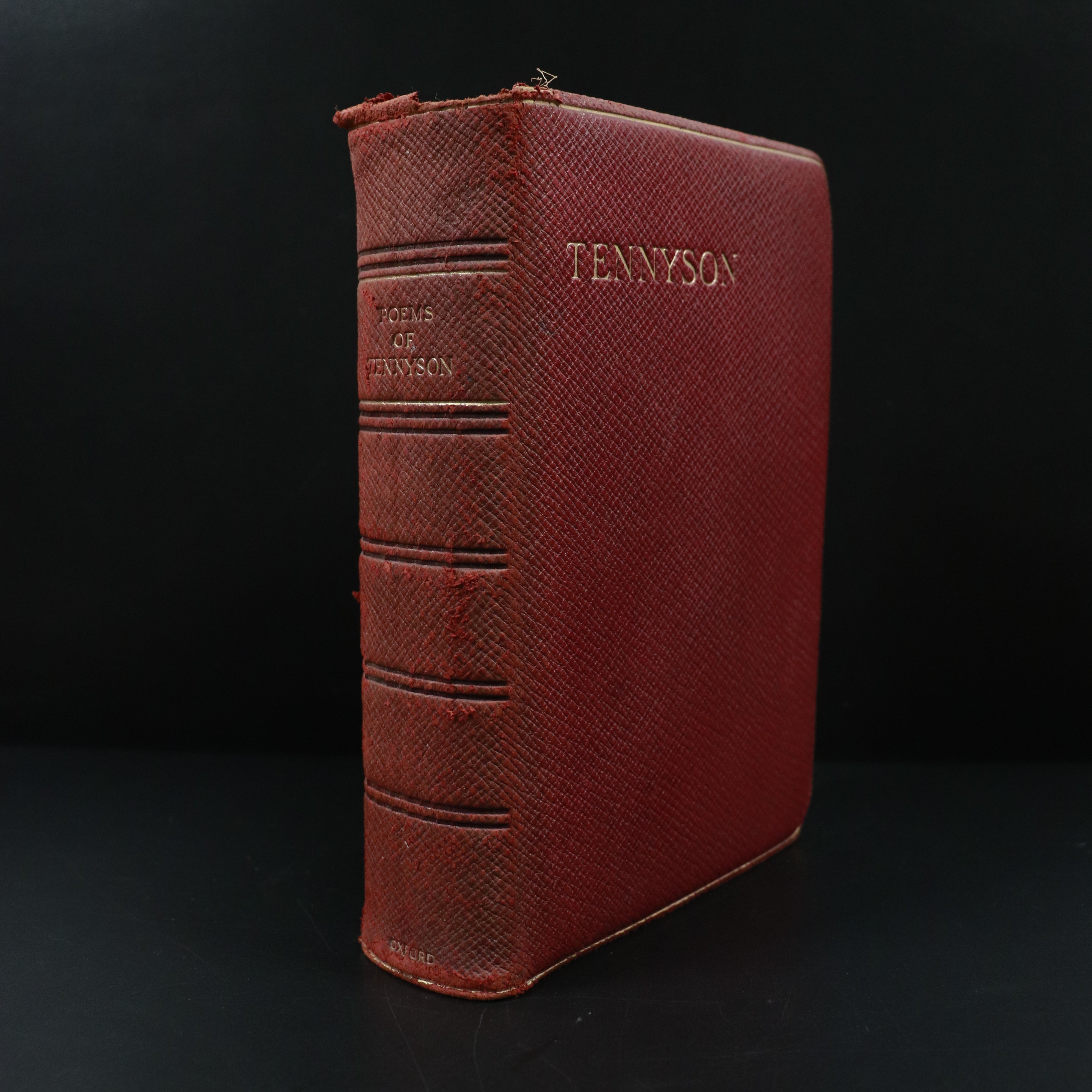 1910 Poems Of Tennyson Oxford Edition Antique Poetry Book Gilt Edge