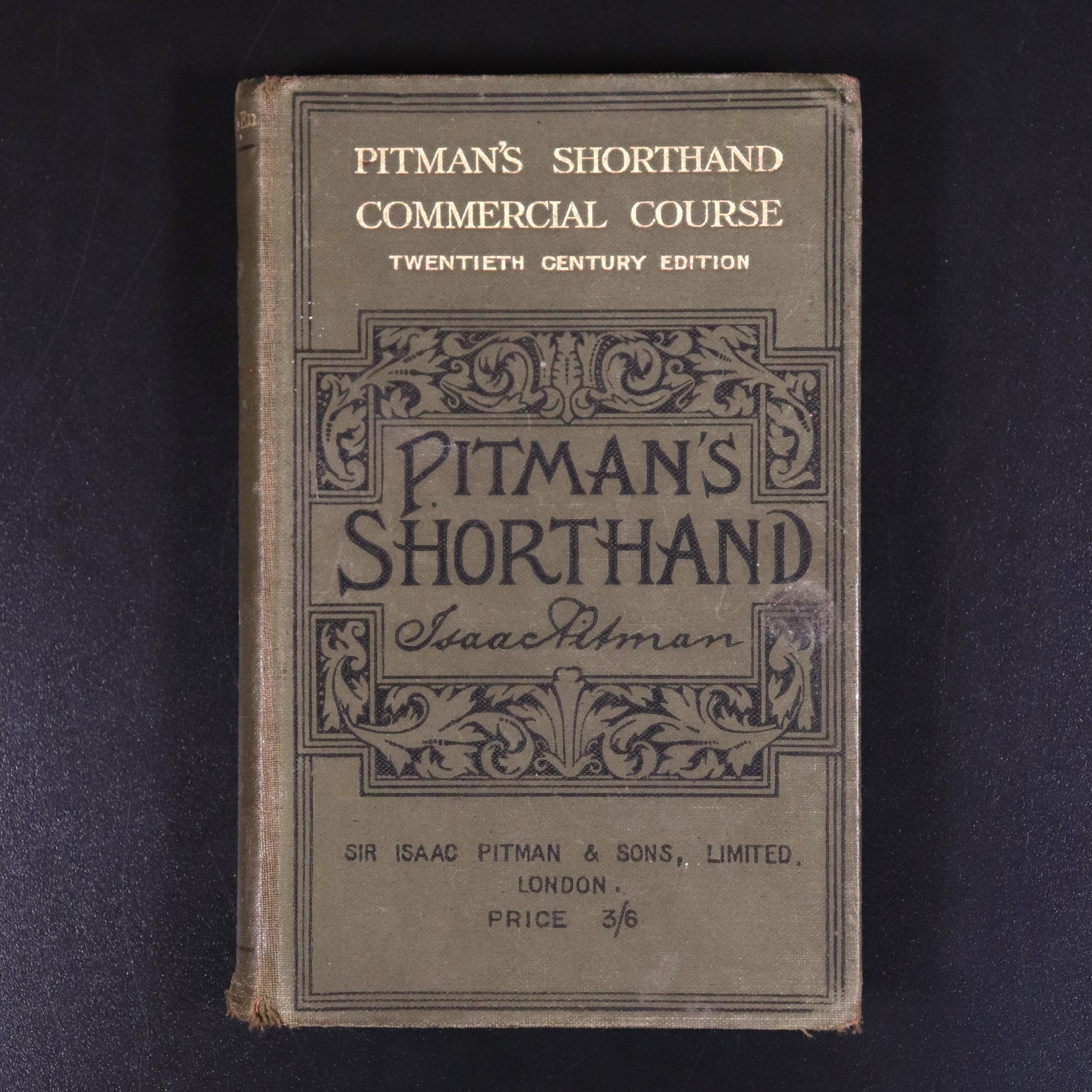 1910 Pitman's Shorthand Commercial Course Antique English Reference Book