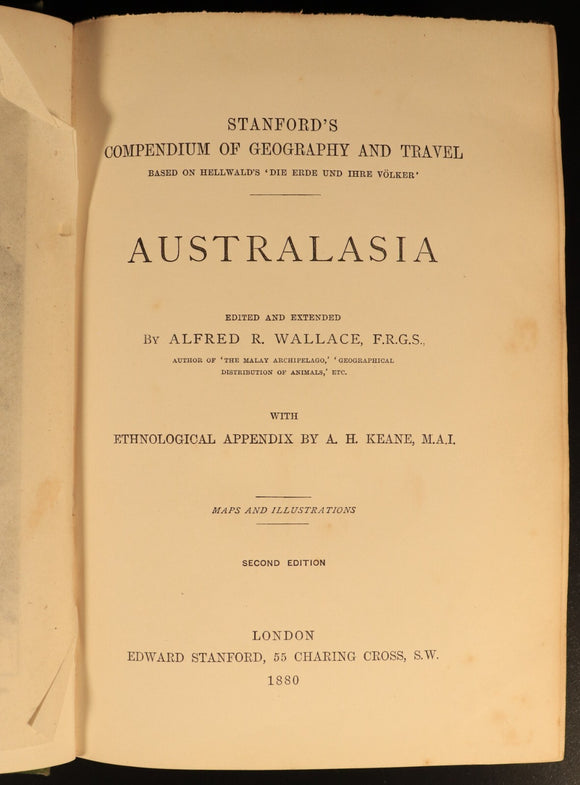 1880 Stanford's Geography & Travel: Australasia Antiquarian History Book Maps