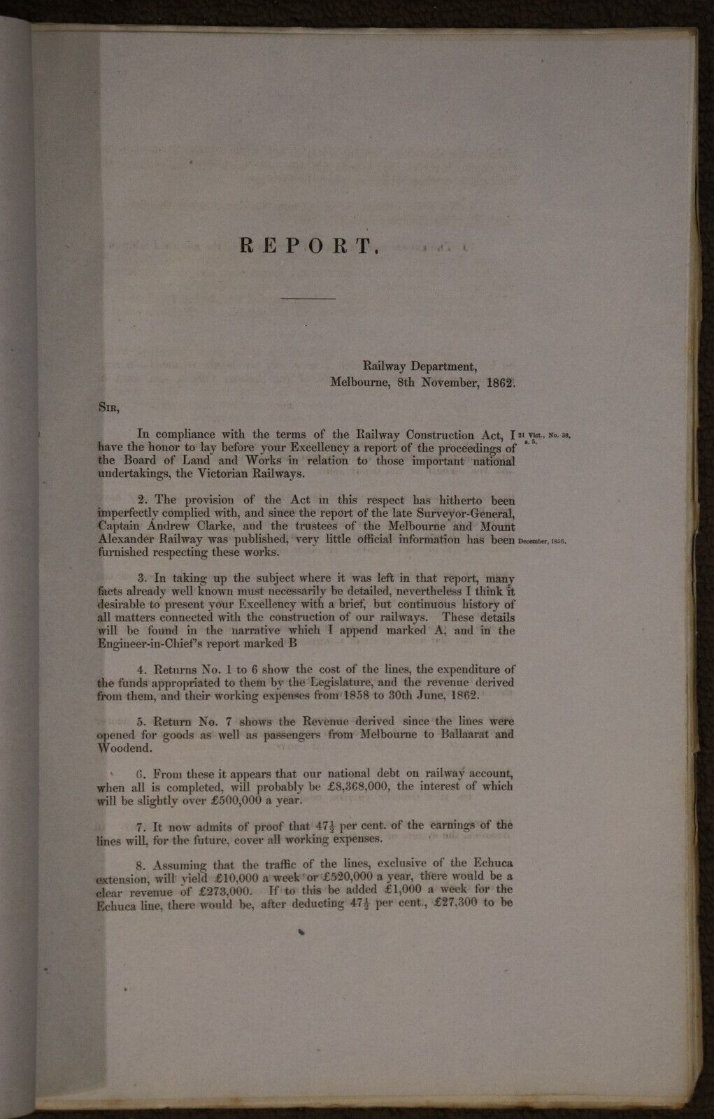 c1860 Parliamentary Papers Victorian Railways Antique Australian History Books