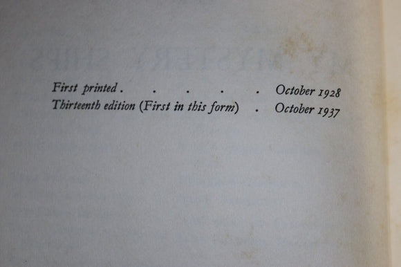 1937 My Mystery Ships by Vice Admiral G Campbell Military Biography Book