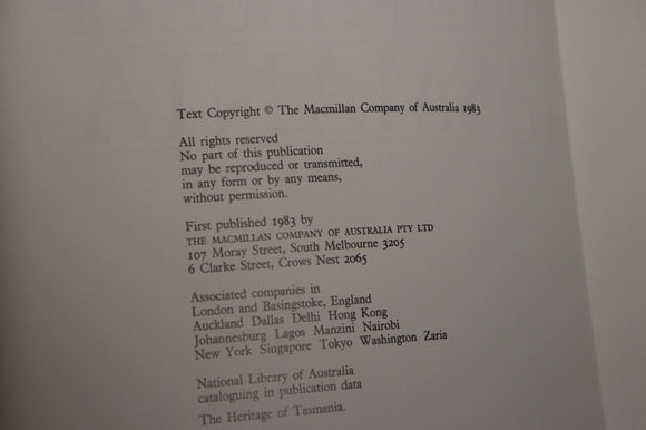 1983 The Heritage of Tasmania Australian Colonial Architecture Reference Book