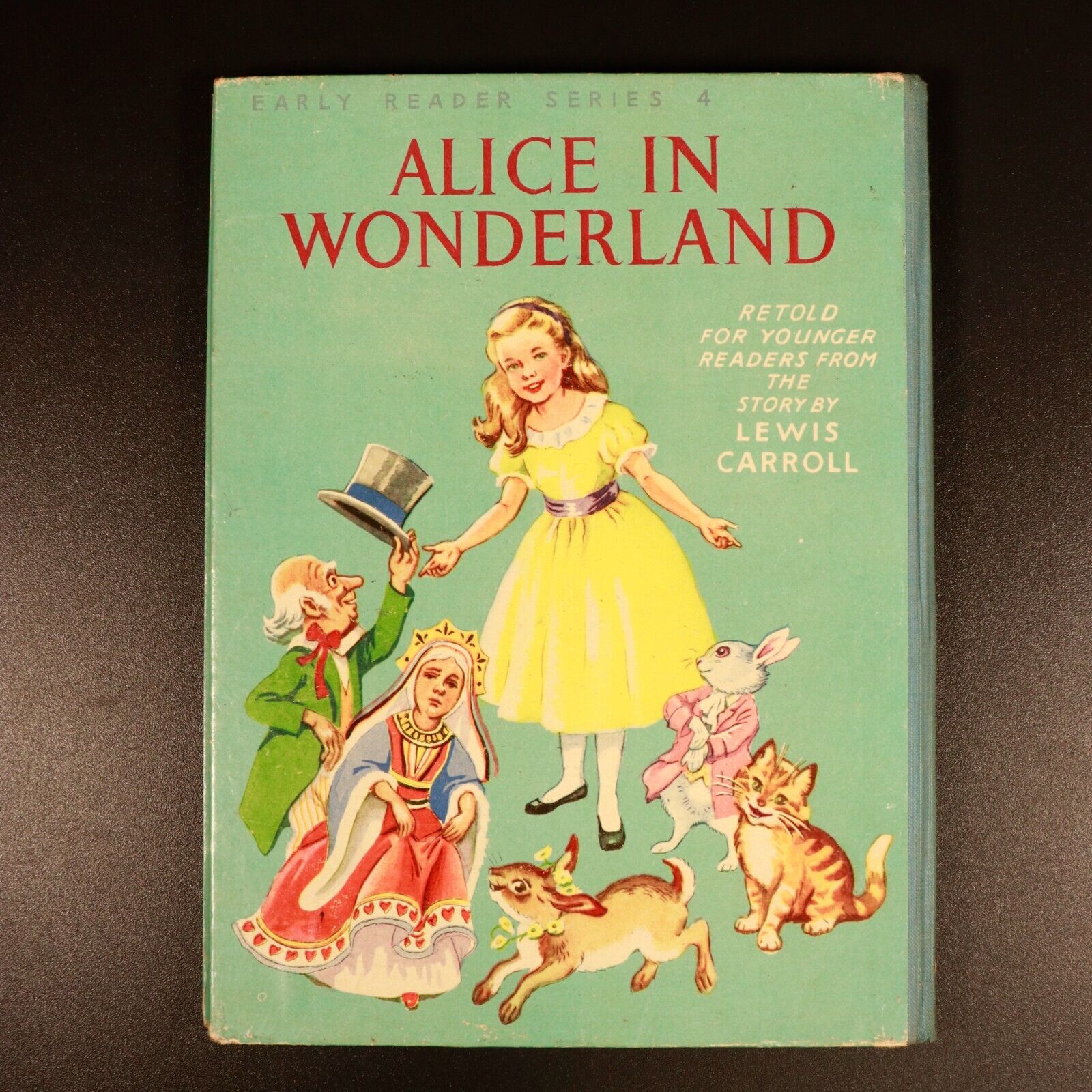 c1950's Alice In Wonderland by Lewis Carroll Antique Fiction Book Illustrated