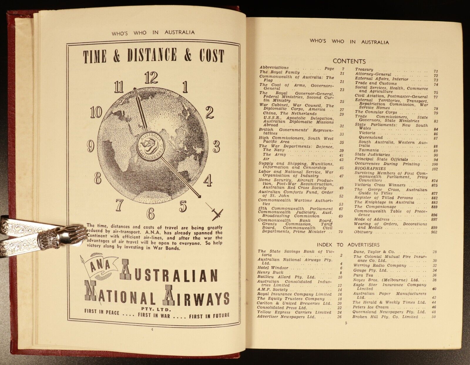 1944 Who's Who In Australia For 1944 Australian History Reference Book 12th Ed