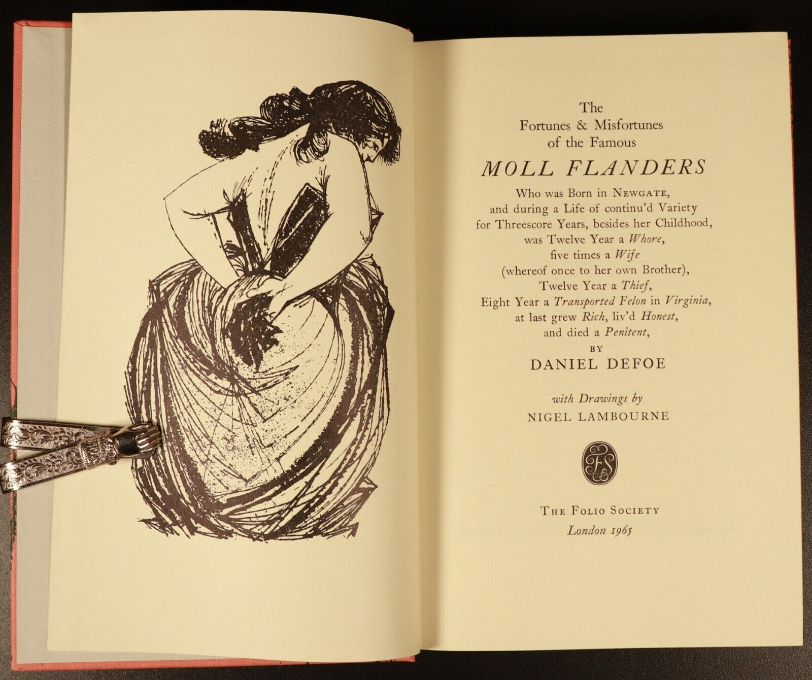 1965 Moll Flanders by Daniel Defoe Folio Society Classic Fiction Book w/Sleeve