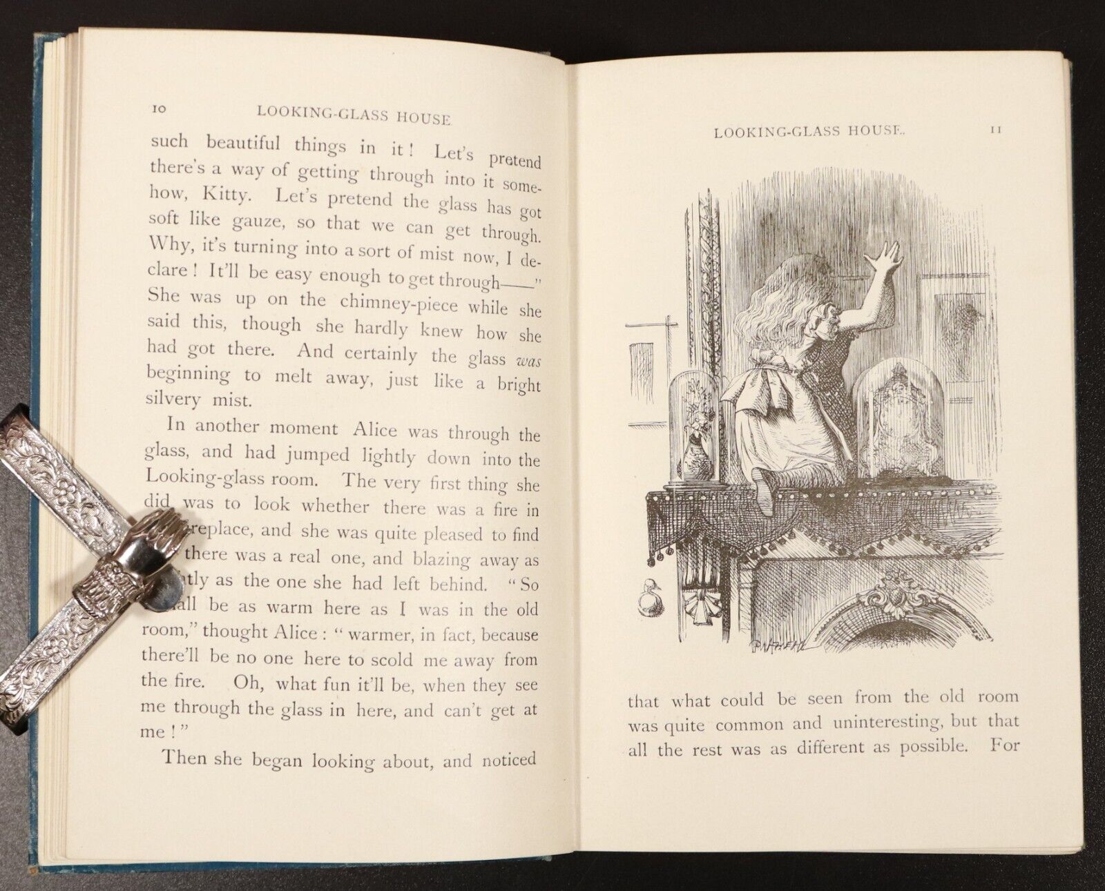 1904 Through The Looking-Glass by Lewis Carroll Antique Illustrated Fiction Book