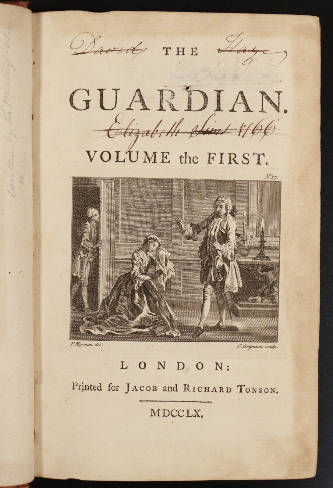 1760 2vol The Guardian by Addison & Steele Antiquarian British History Book Set