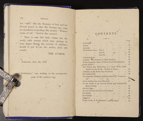 1863 Australia And Other Poems Mrs Staniforth Antiquarian Australian Poetry Book