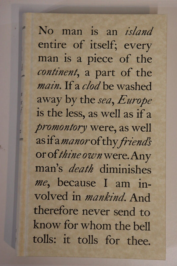 1998 No Man Is An Island by John Donne Folio Society Fiction Literature Book