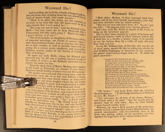 Westward Ho! by Charles Kingsley 1919 Antique British Fiction Book Leather