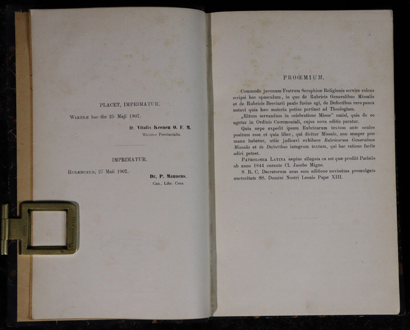 1907 Tractatus De Rubricis Missalis Romano Seraphici Antique Theology Book