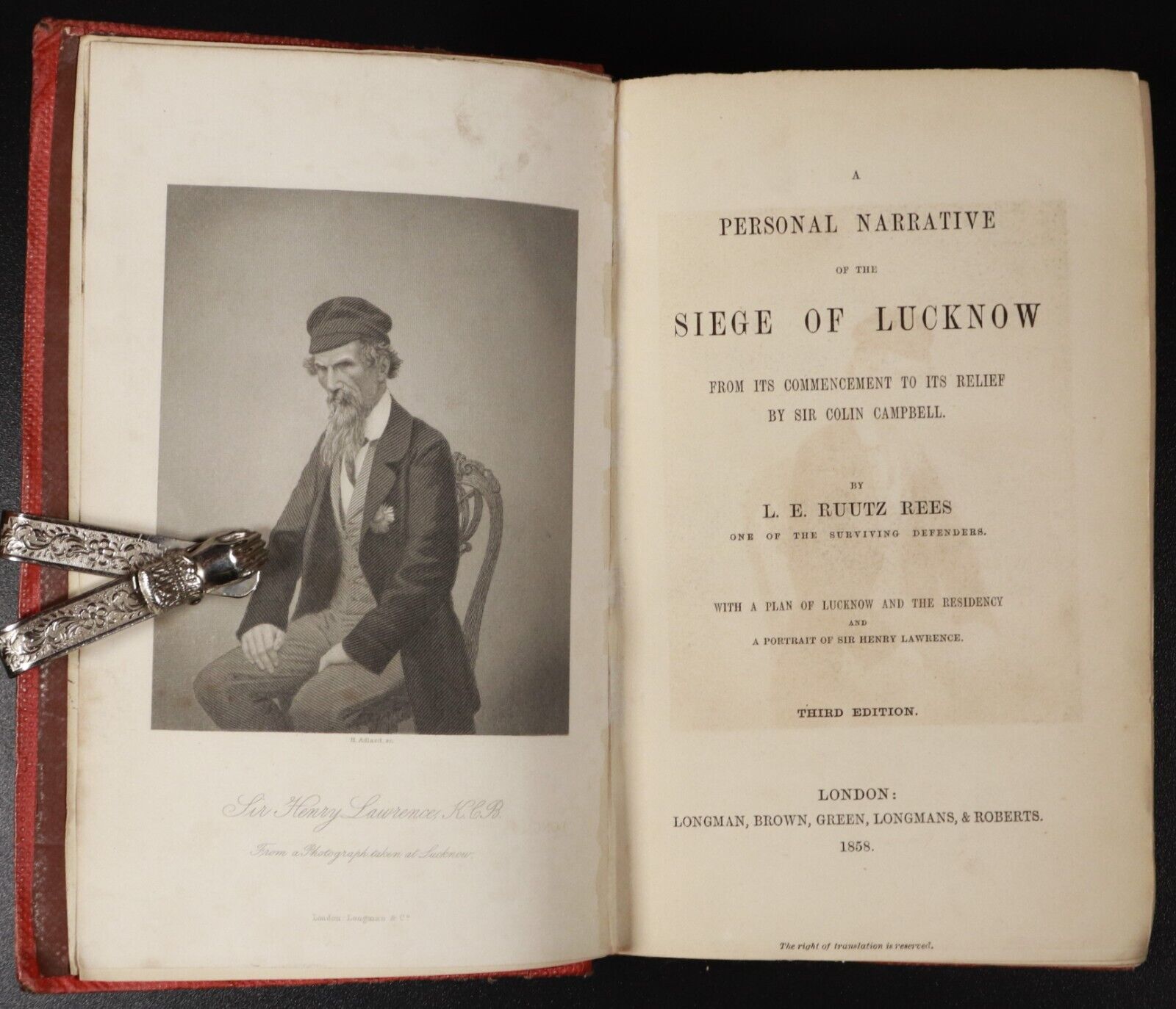 1858 Siege Of Lucknow by LE Ruutz Rees Antiquarian Indian Mutiny History Book