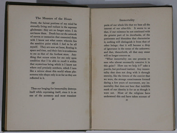 1913 The Measure Of The Hours by M. Maeterlinck Antique Literature Book