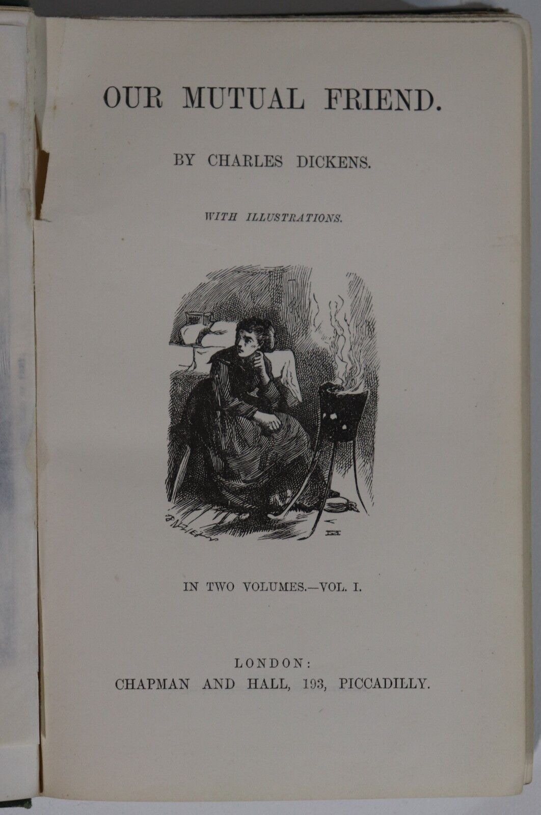 c1879 2vol Our Mutual Friend by Charles Dickens Antique British Fiction Book Set