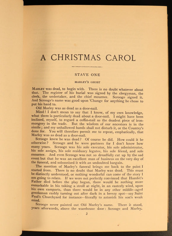 1912 Christmas Books by Charles Dickens Antique Fiction Book Gresham V10