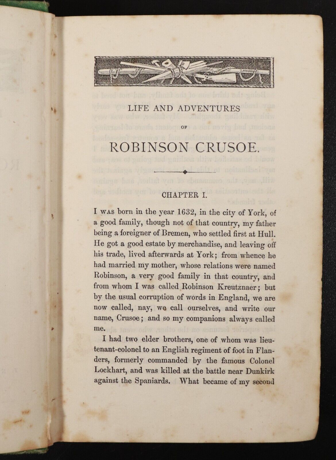 1876 Life & Adventures Of Robinson Crusoe by Daniel Defoe Antique Fiction Book