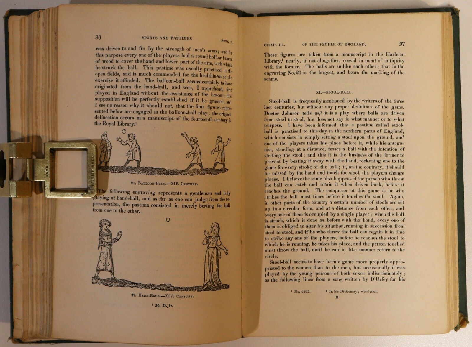 1868 The Sports & Pastimes Of The People Of England Antique British History Book