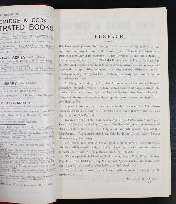 1894 Australian Handbook Directory Business Guide Antiquarian Reference Book