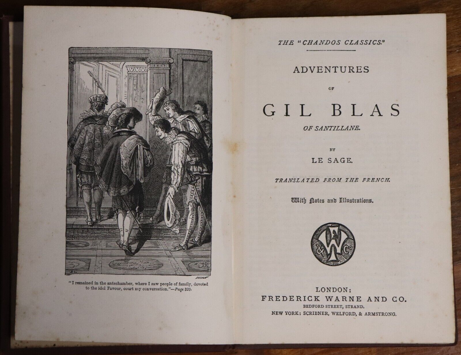 c1900 Adventures Of Gil Blas Of Santillane Antique Literature Fiction Book