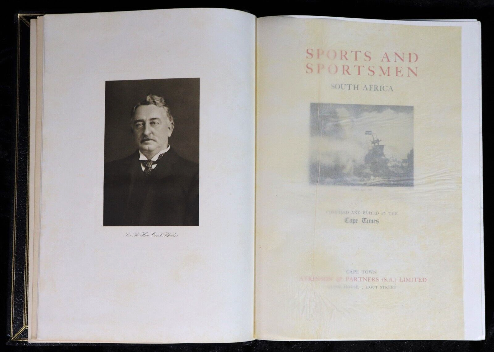 c1929 Sports & Sportsmen South Africa Limited 1st Edition Antique Leather Book