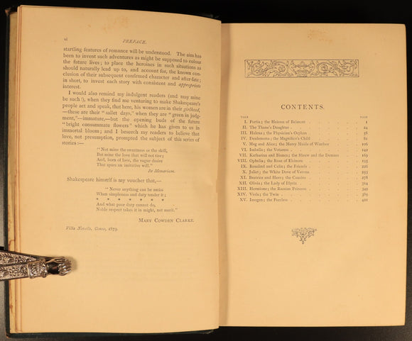 1879 The Girlhood Of Shakespeare's Heroines Mary Cowden Clarke Antique Book