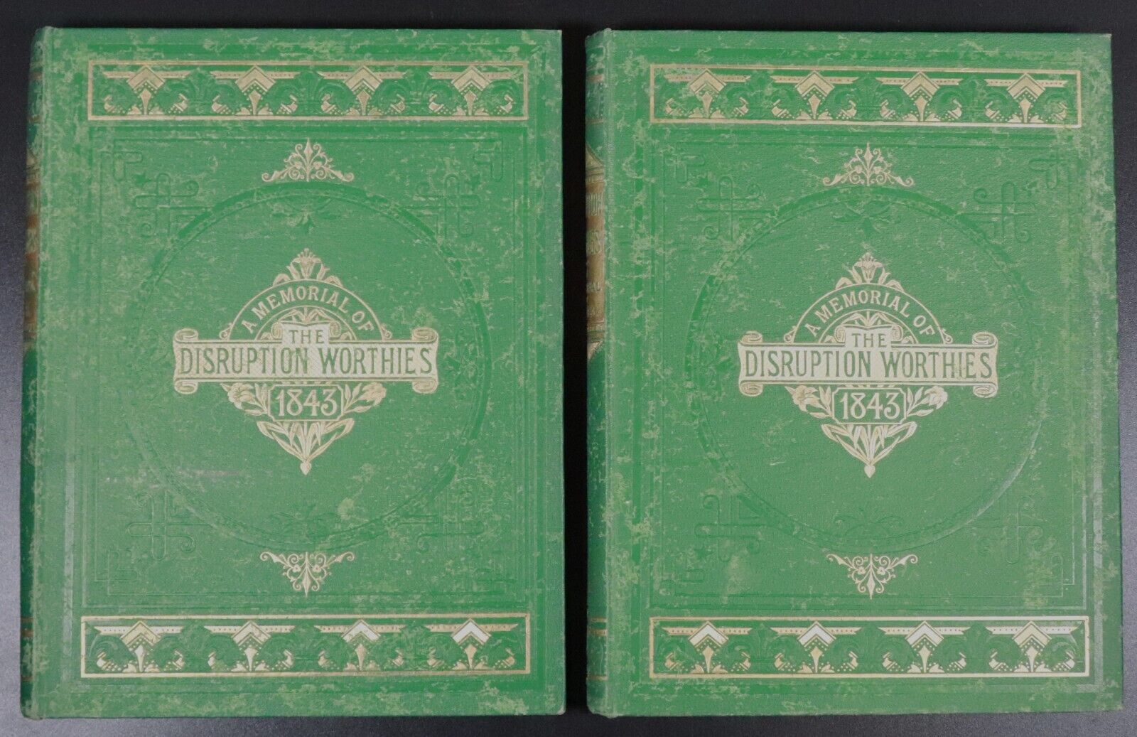 c1893 2vol Disruption Worthies Memorial Of 1843 Antique Scottish History Books