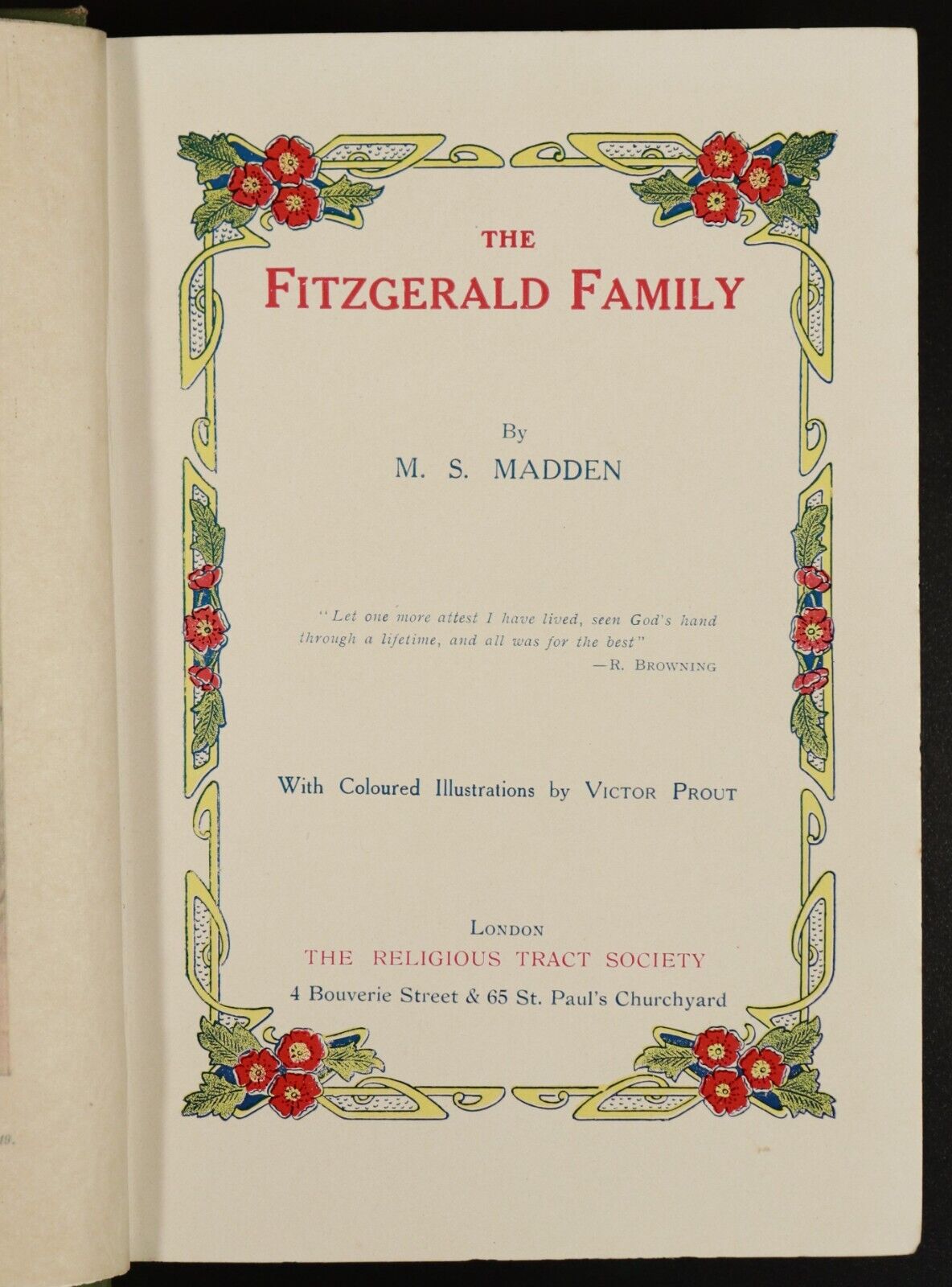 c1900 The Fitzgerald Family by M.S. Madden Antique British Fiction Book RTS