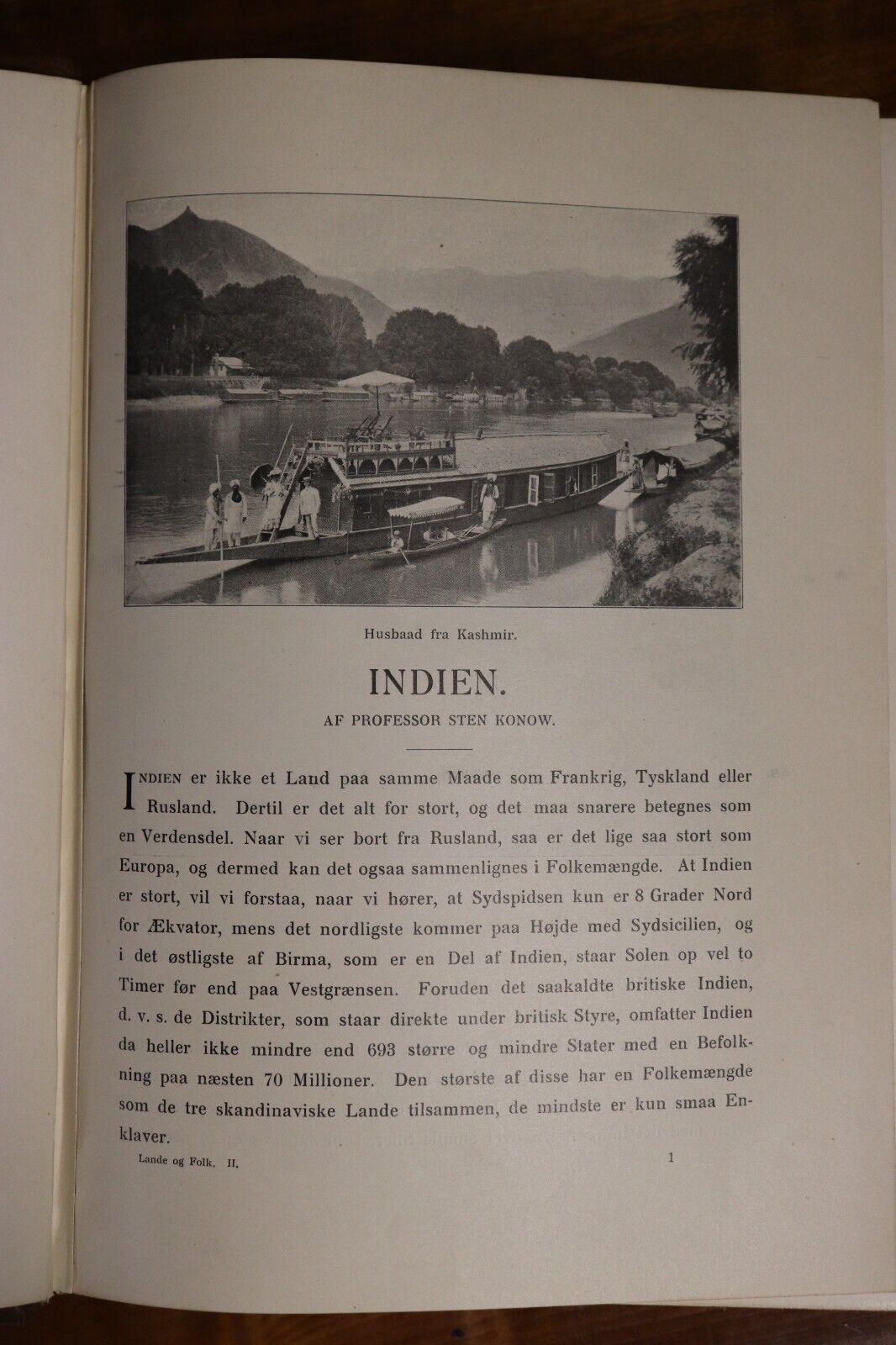 1911 Lande Og Folk Geografien Vol. 2 Antique Danish Geography Book