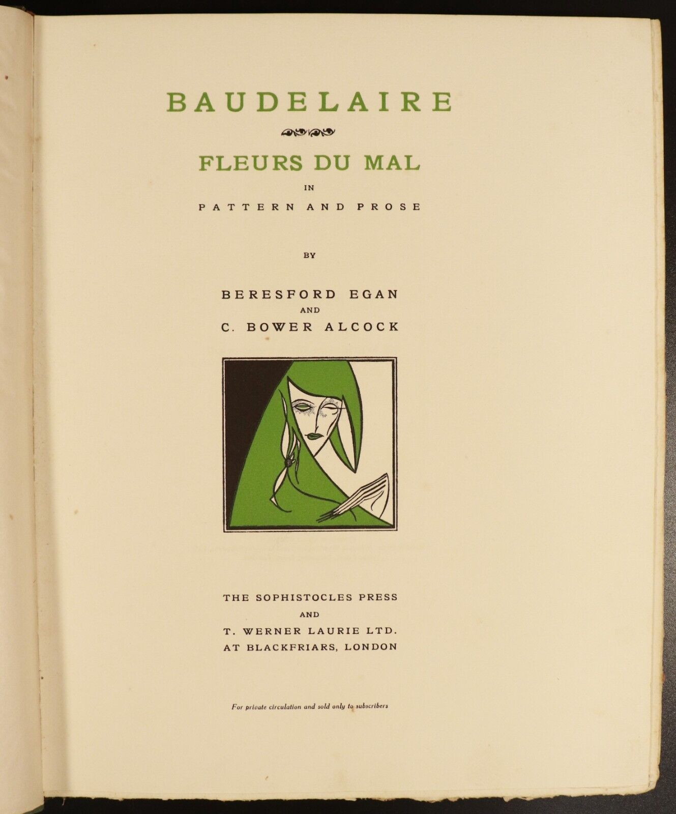 1929 Baudelaire: Fleurs Du Mal Beresford Egan Antique Poetry & Art Book Ltd Ed. - 0