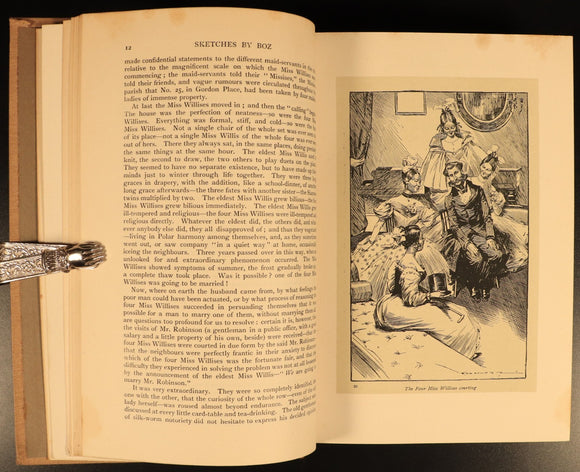 1912 Sketches By Boz by Charles Dickens Antique British Fiction Book Gresham V1