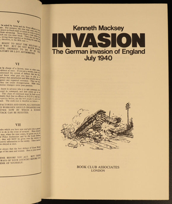 Invasion by K. Macksey German Invasion England British Military History Book WW2