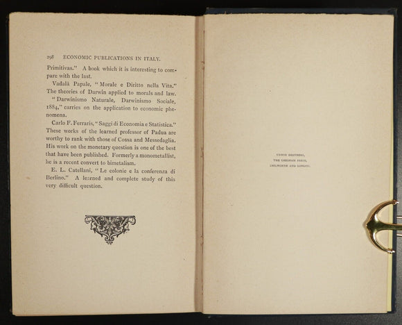1892 Letters From Italy by M. Emile De Laveleye Antique Italian History Book