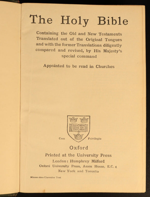c1930 The Holy Bible With Old & New Testaments Antique Illustrated Bible