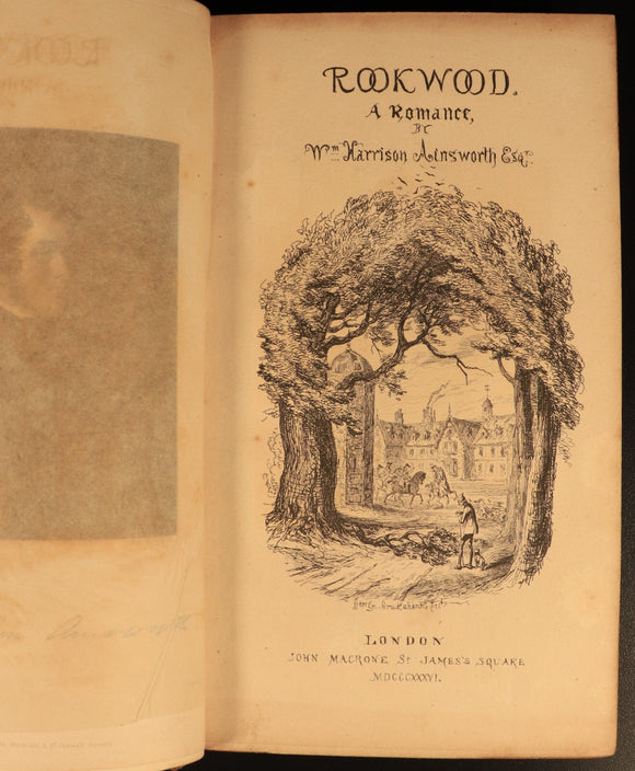 1836 Rookwood: A Romance W. Harrison Ainsworth Antiquarian British Fiction Book