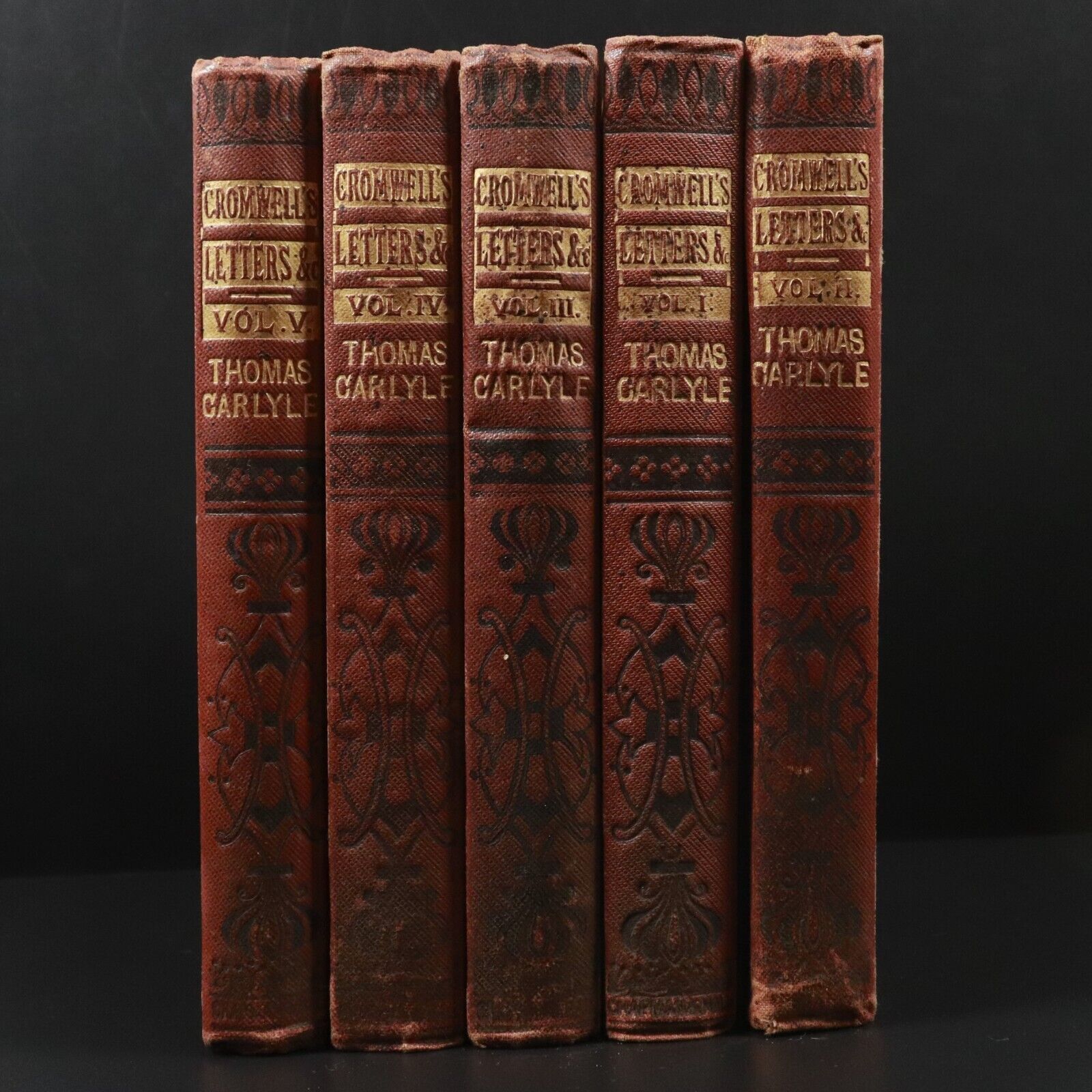 1871 5vol Oliver Cromwell Letters Speeches Thomas Carlyle Antiquarian Book Set