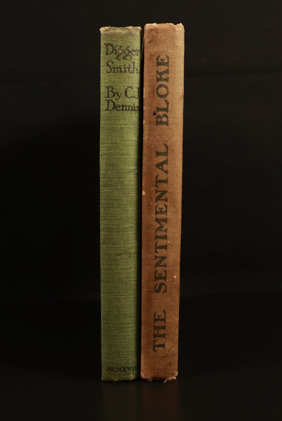 1918 Digger Smith & 1915 Sentimental Bloke CJ Dennis Antique Australian Books