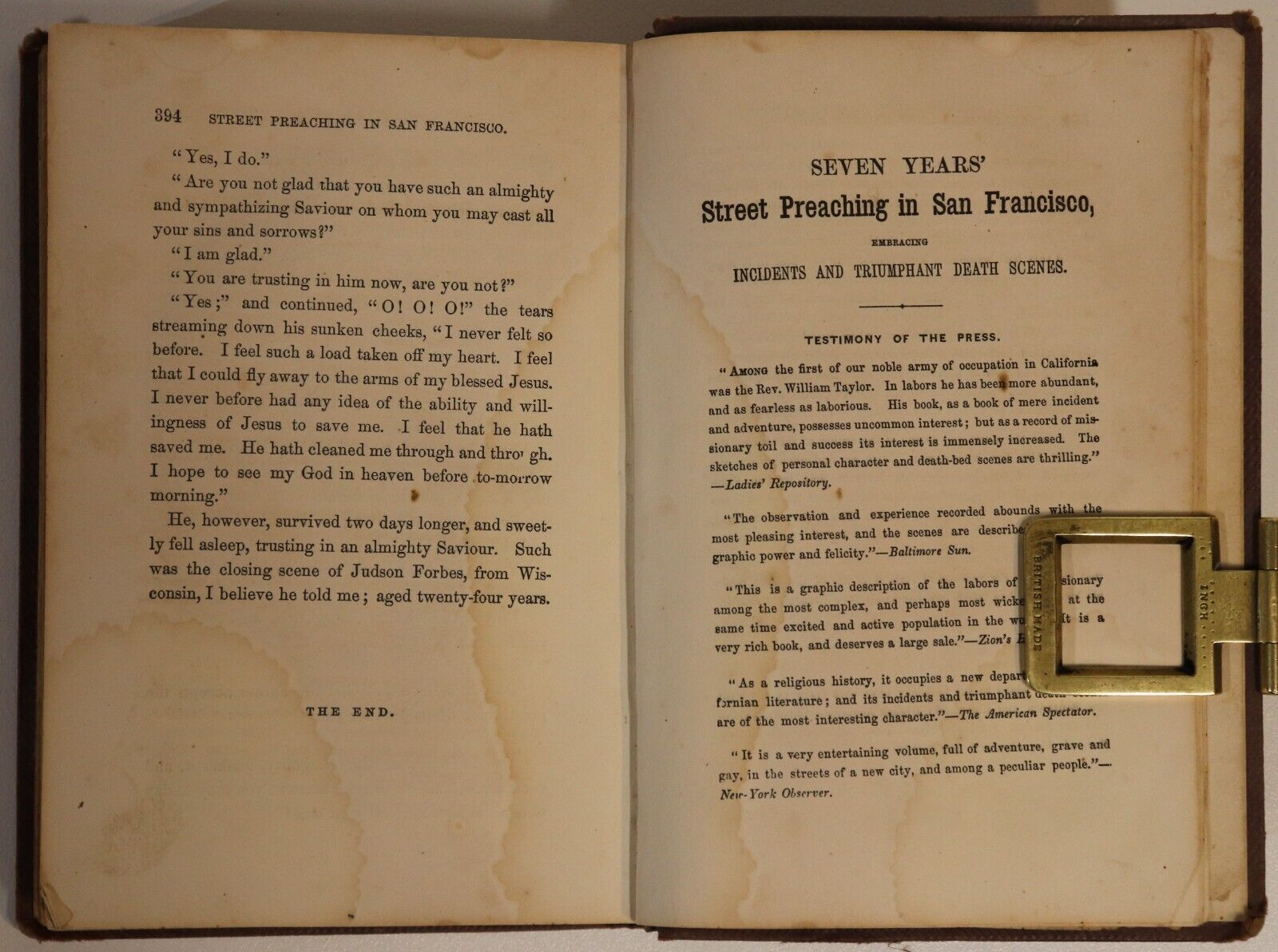 1856 Seven Years Street Preaching In San Francisco Antique Theology Book