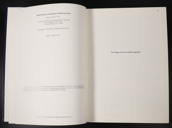 1987 2vol Naval Medals 1793-1856 + 1857-1880 by K. Douglas-Morris Military Books