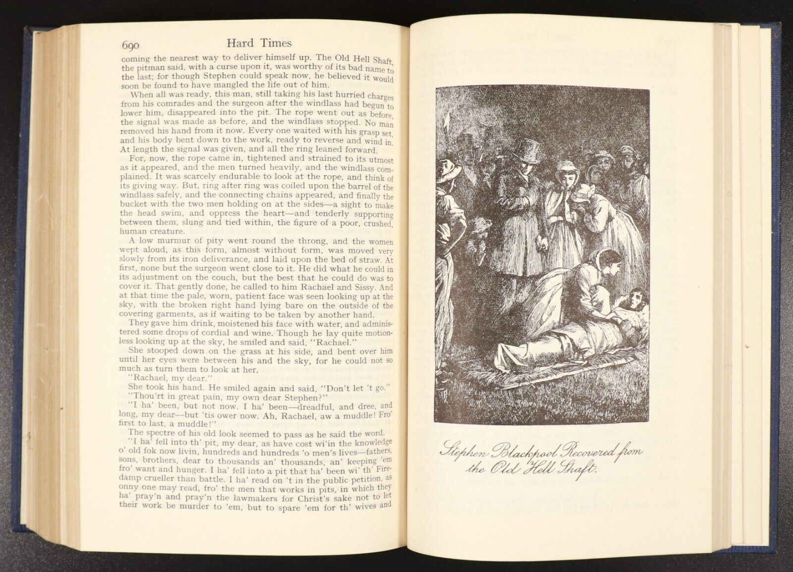 c1930 Sketches by Boz & Hard Times by Charles Dickens Antique Fiction Book