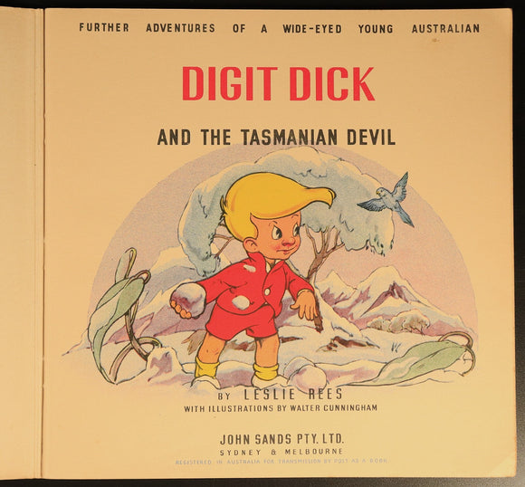1946 Digit Dick & Tasmanian Devil Antique Australian Childrens Book 2nd Edition