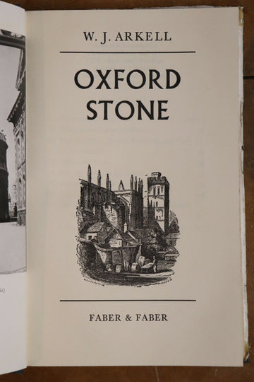 1947 Oxford Stone by WJ Arkell Vintage British Architecture Reference Book - 0